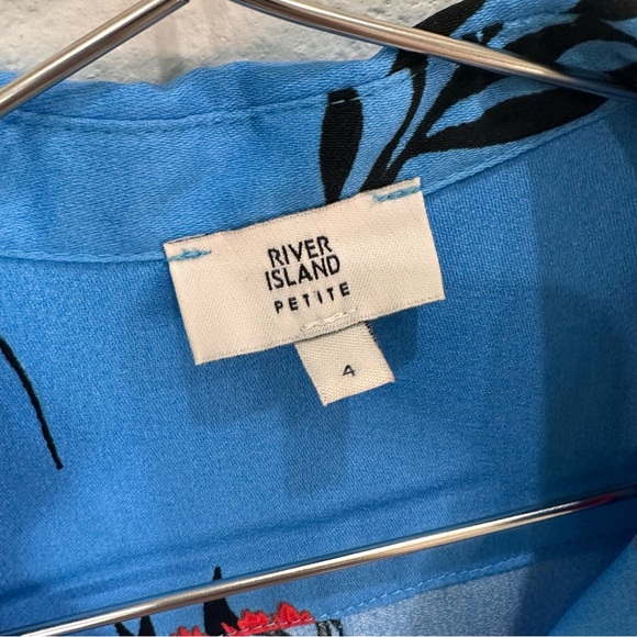 ASOS River Island Petite Tie Front Cropped Top Size 4 - Picture 5 of 10